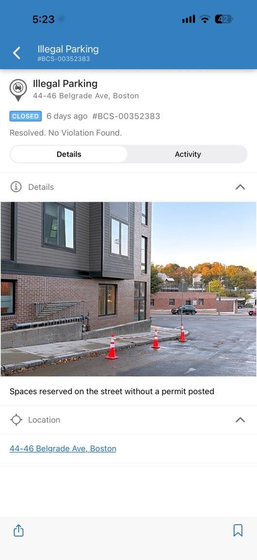 Image submitted with report