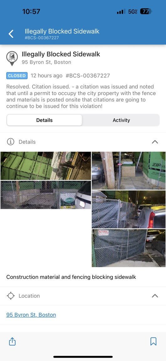 Image submitted with report