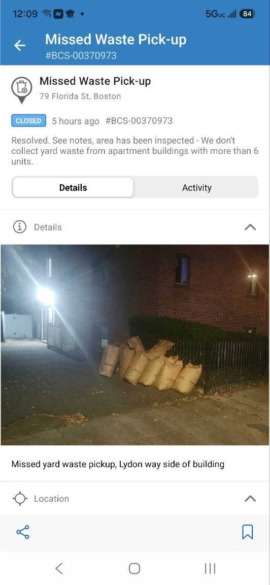 Image submitted with report