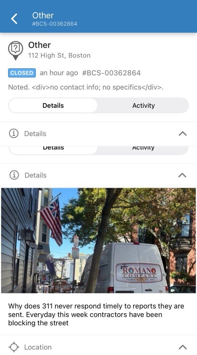 Image submitted with report