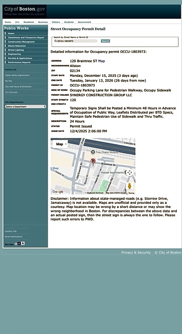 Image submitted with report