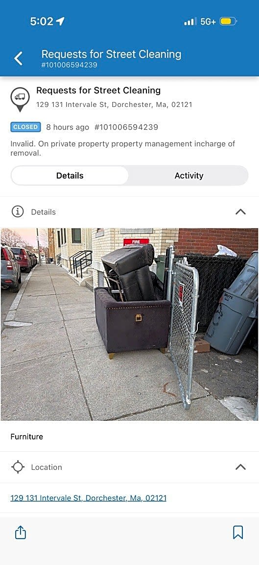 Image submitted with report