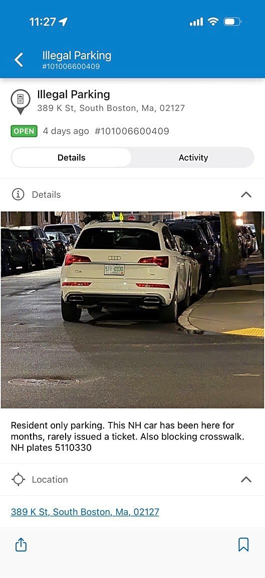 Image submitted with report