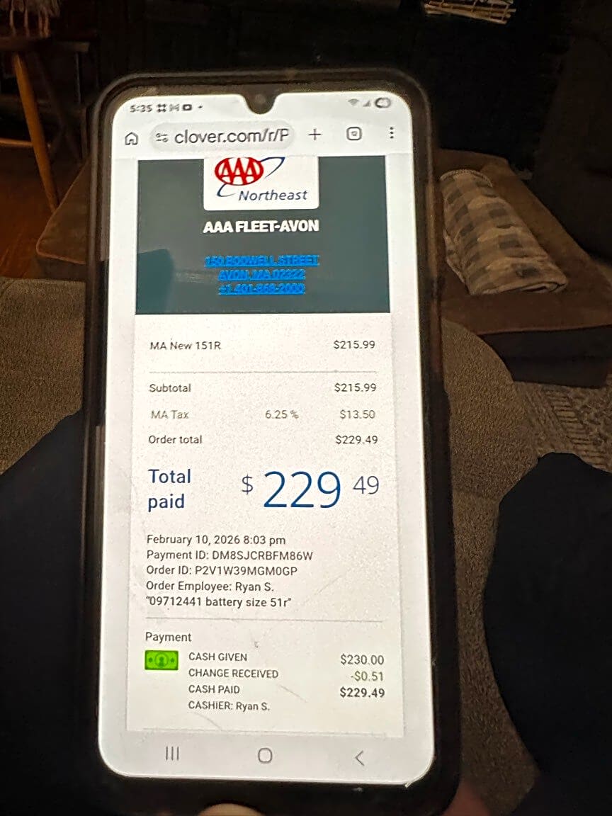 Image submitted with report