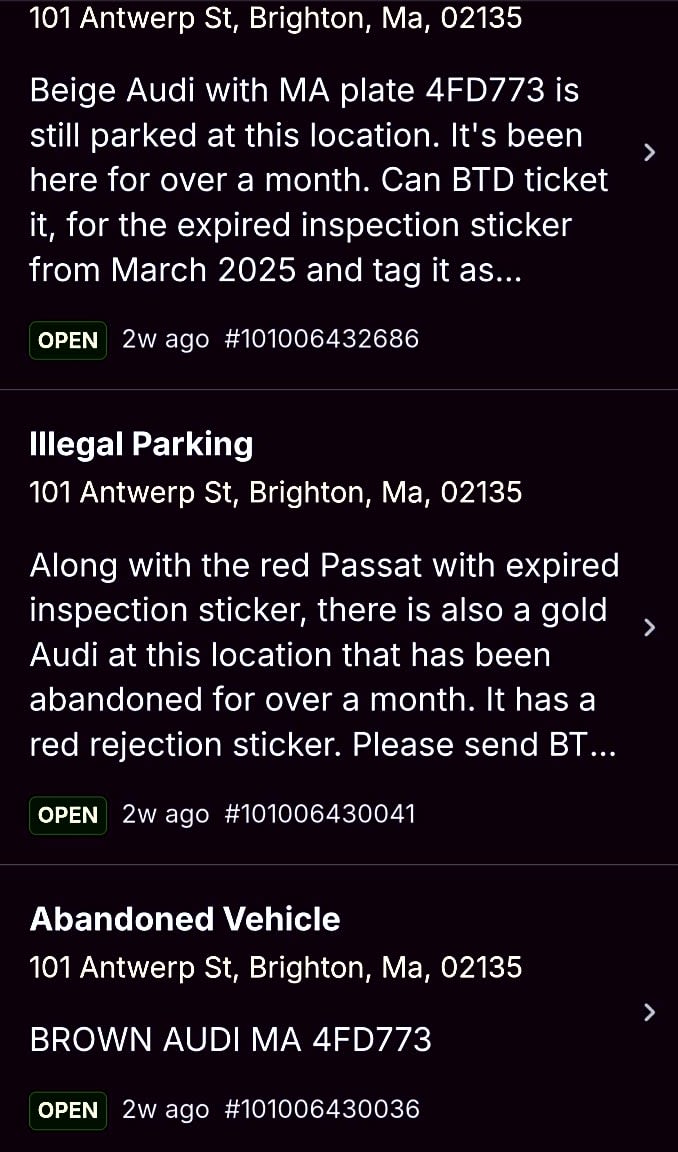 Image submitted with report