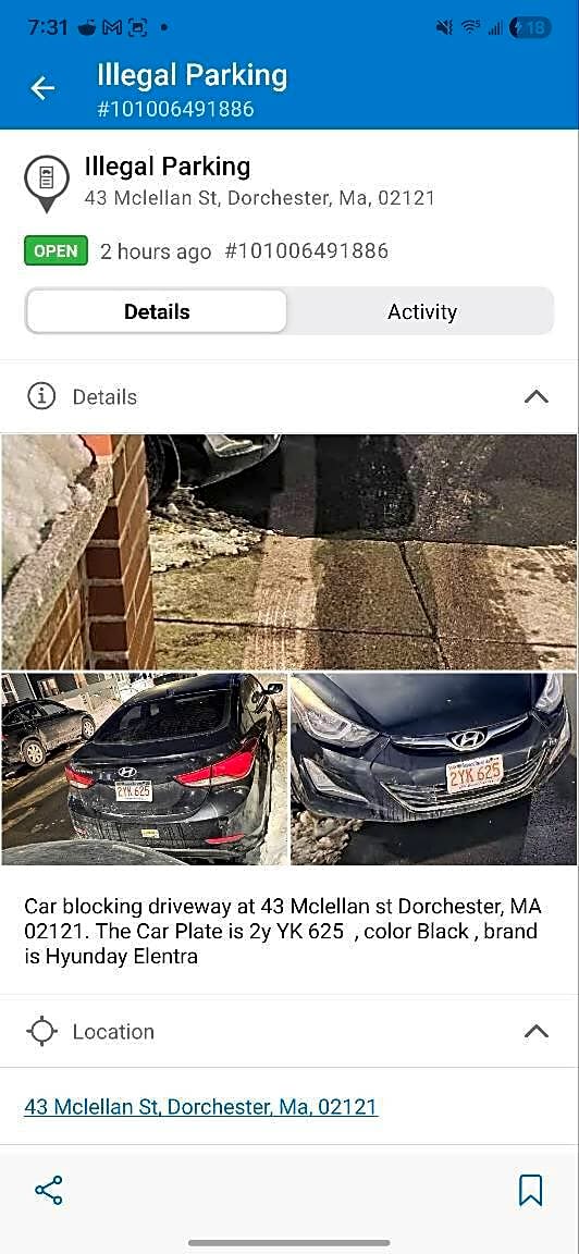 Image submitted with report