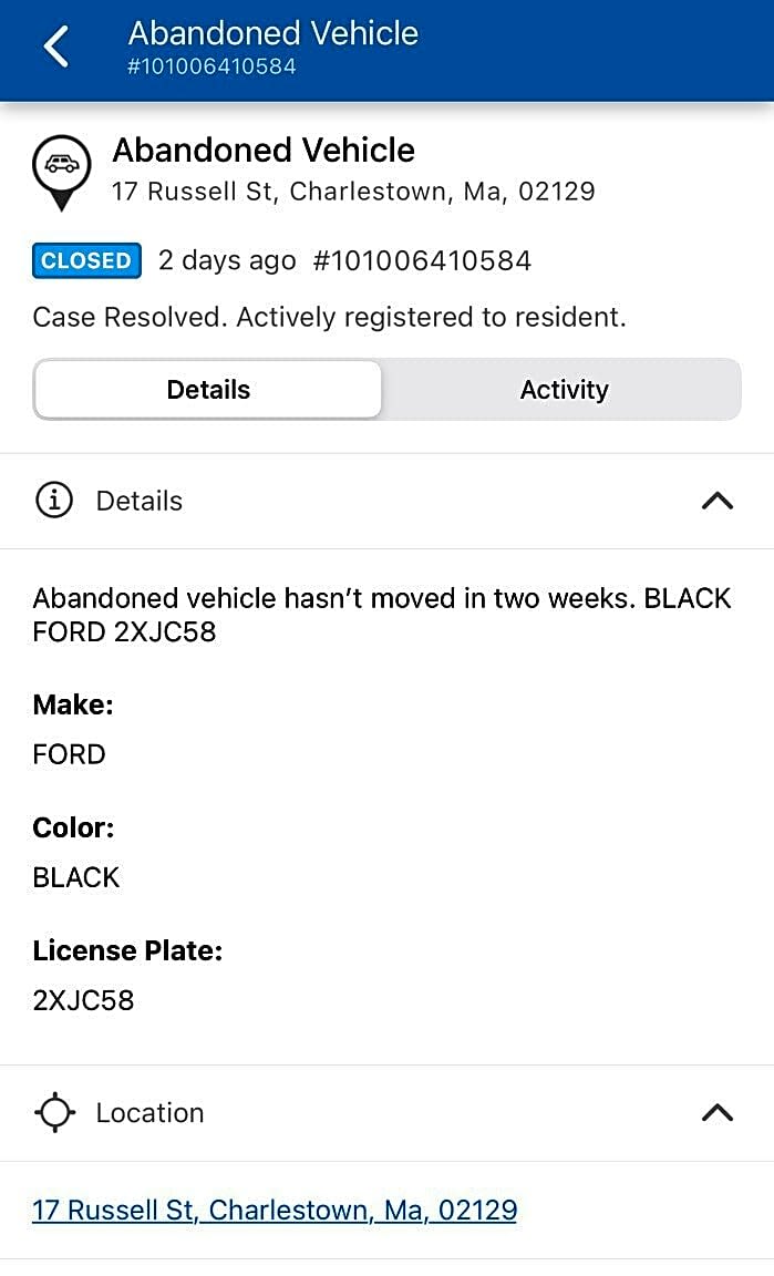 Image submitted with report