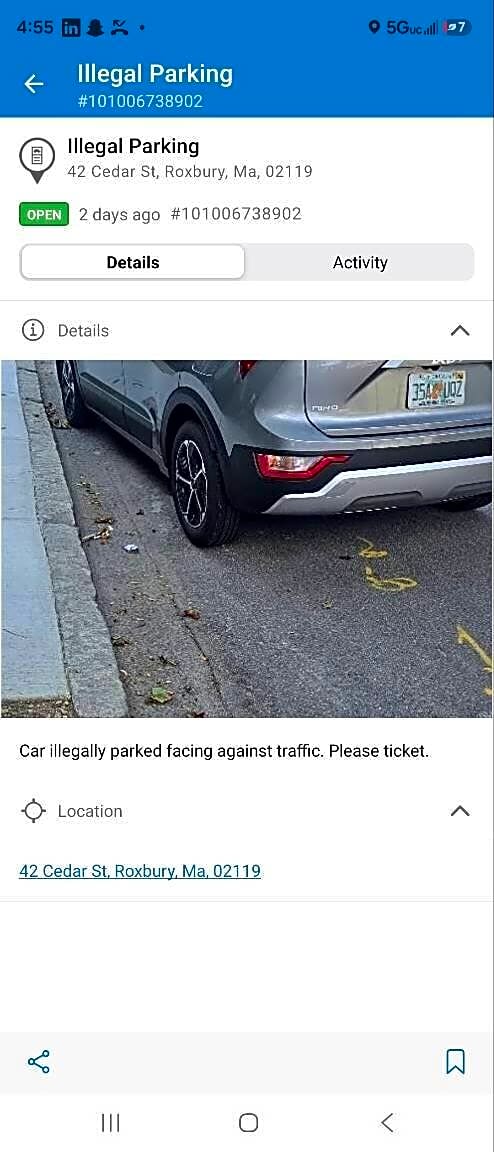 Image submitted with report