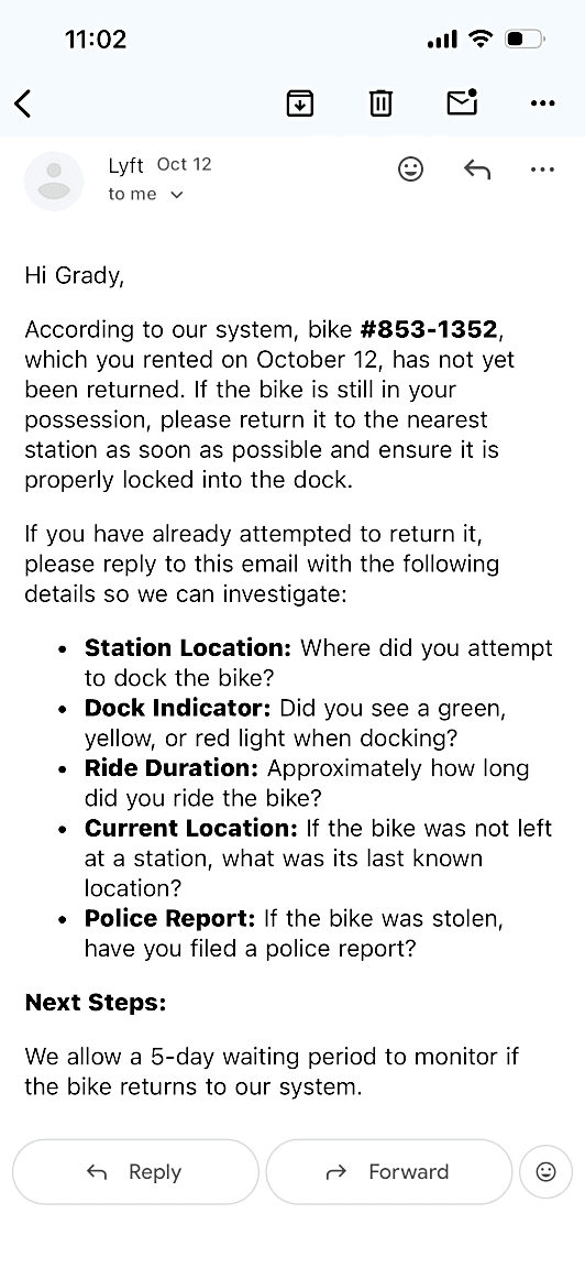 Image submitted with report