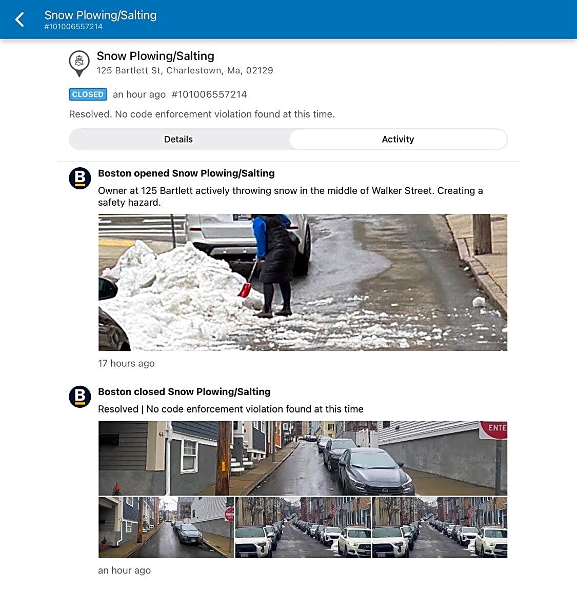 Image submitted with report