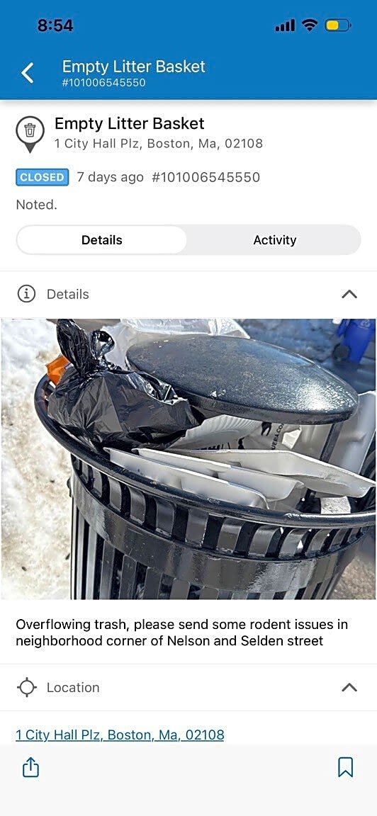 Image submitted with report