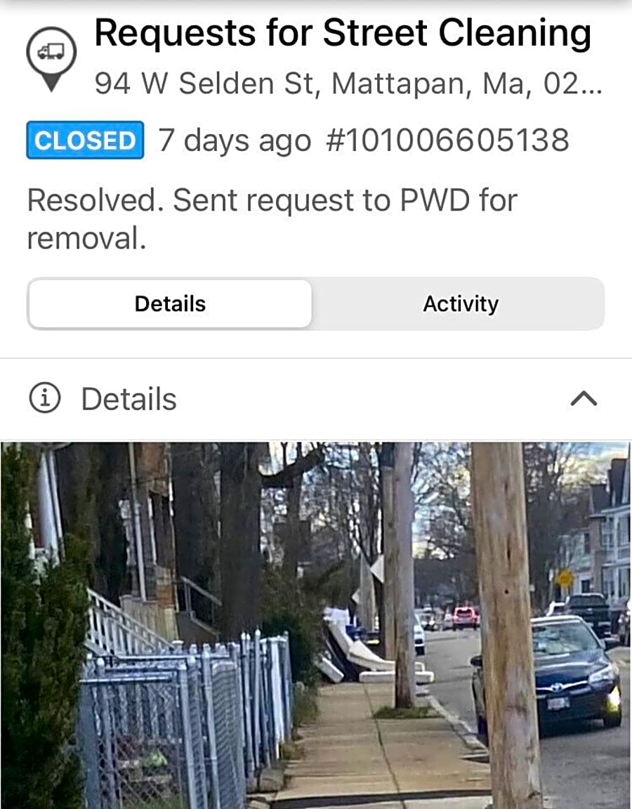 Image submitted with report