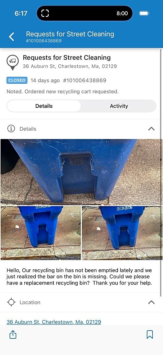 Image submitted with report