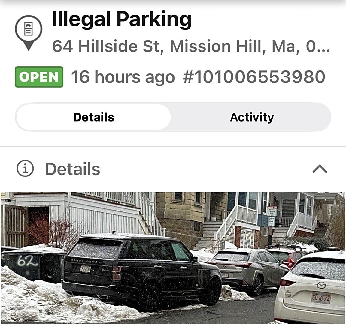 Image submitted with report