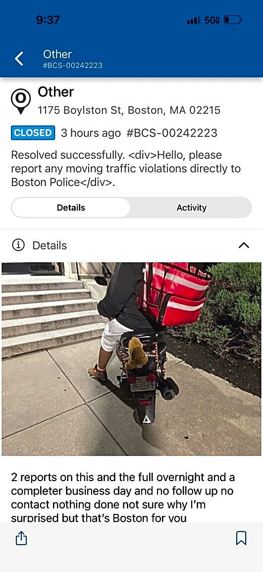 Image submitted with report
