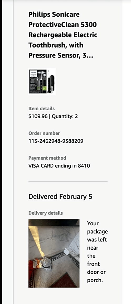 Image submitted with report