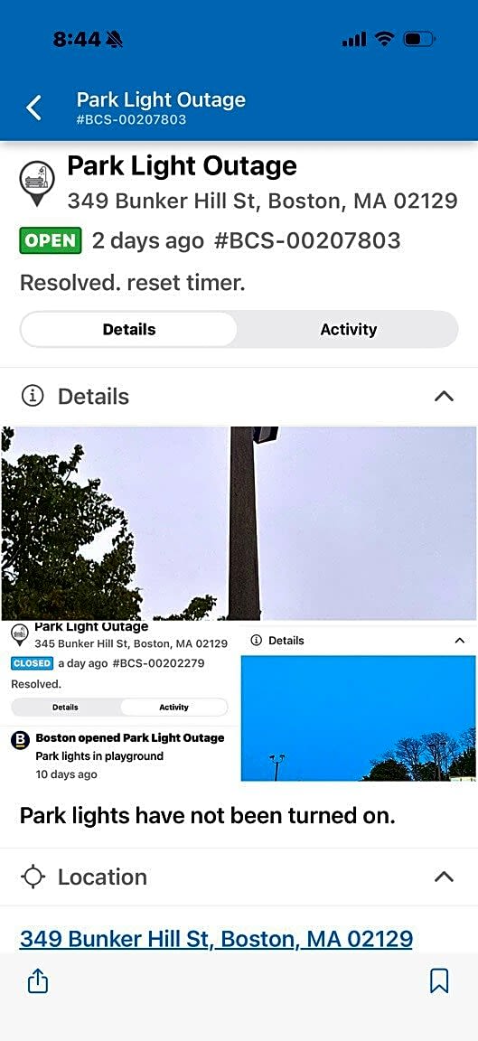 Image submitted with report