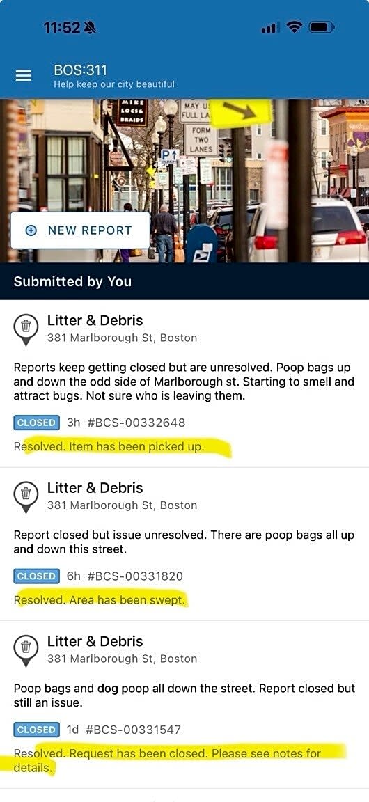 Image submitted with report