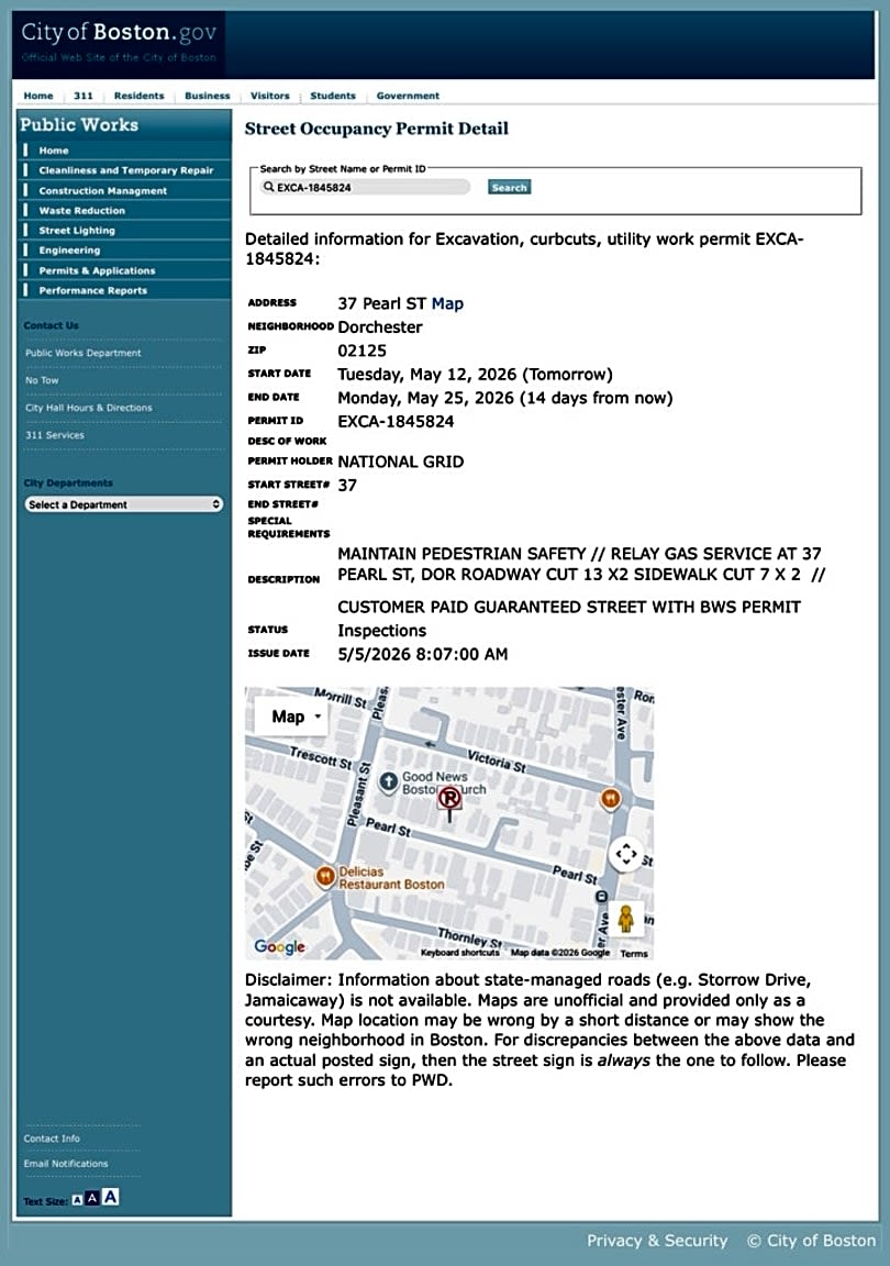 Image submitted with report