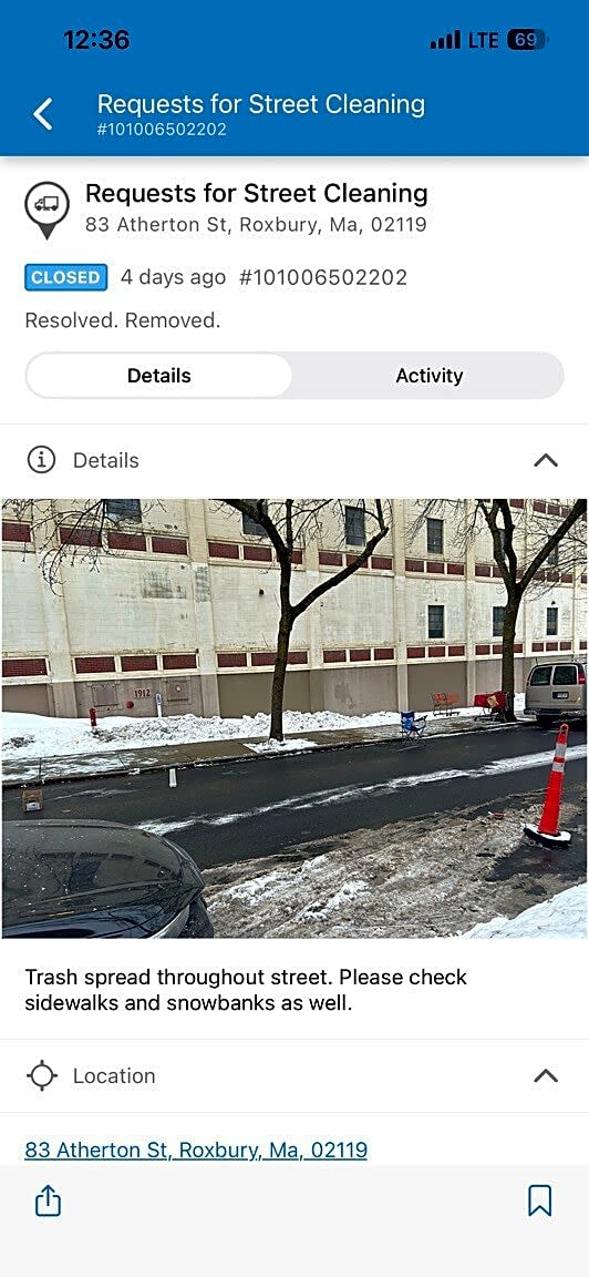 Image submitted with report