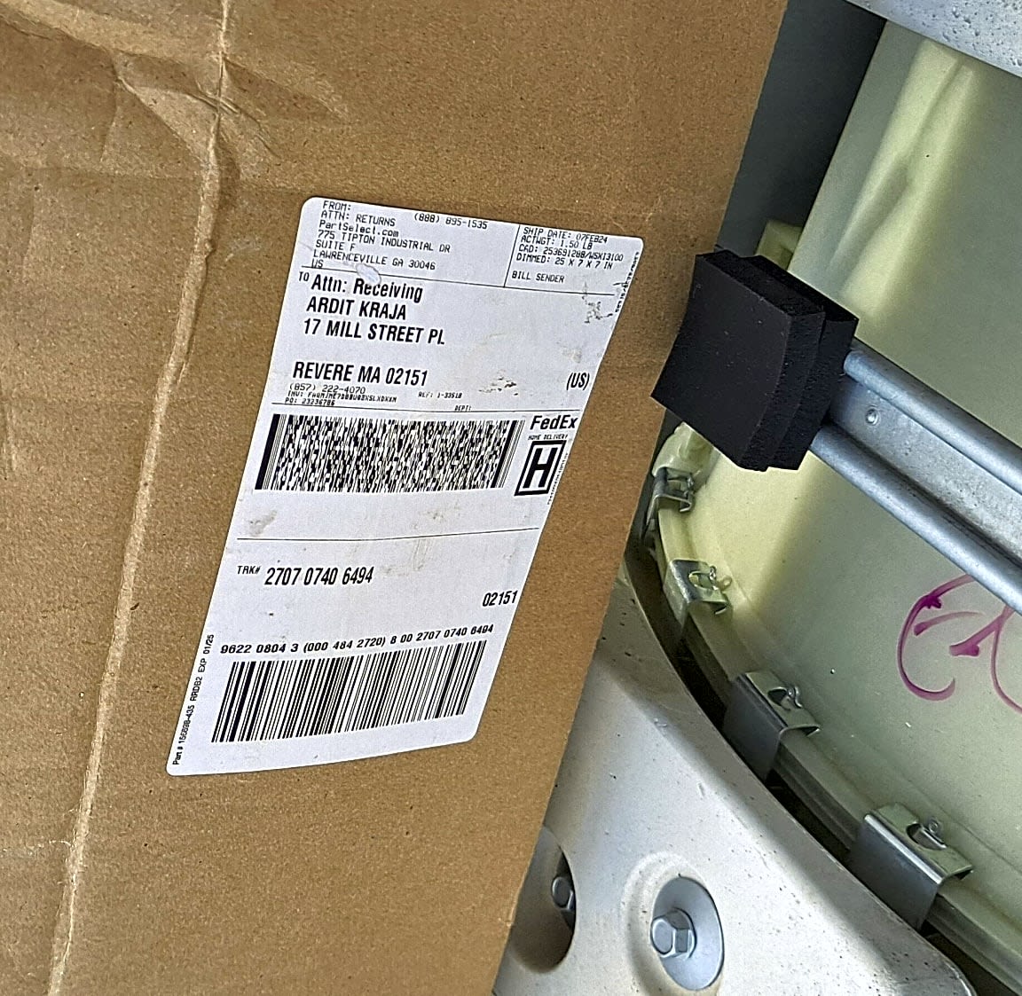 Image submitted with report