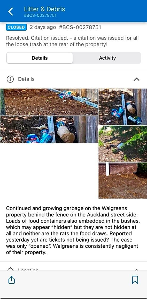 Image submitted with report