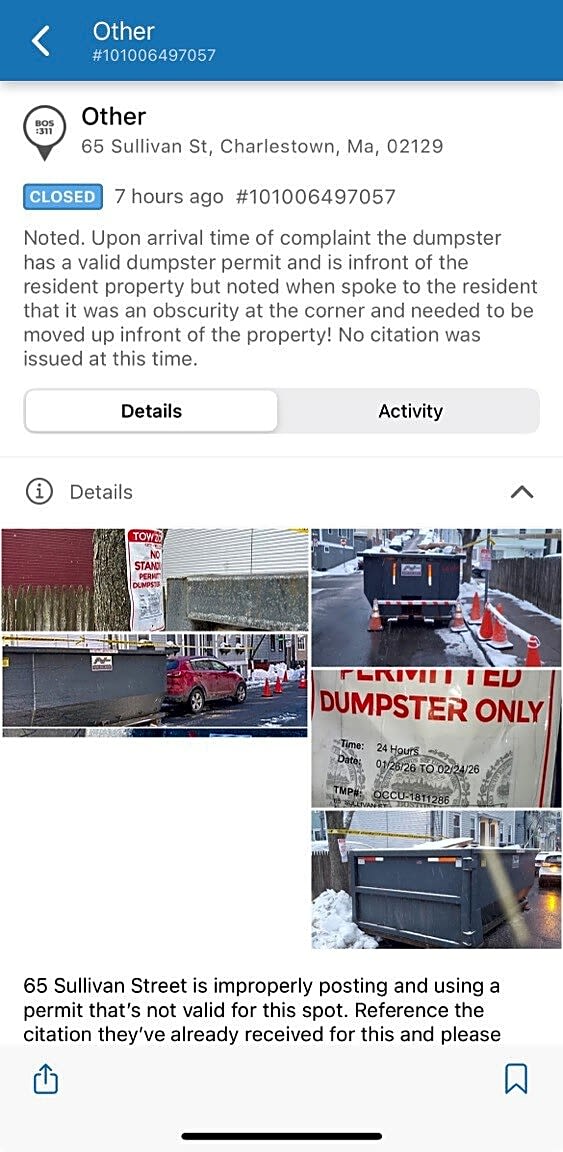 Image submitted with report