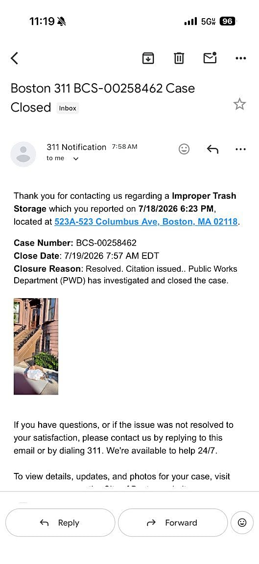Image submitted with report