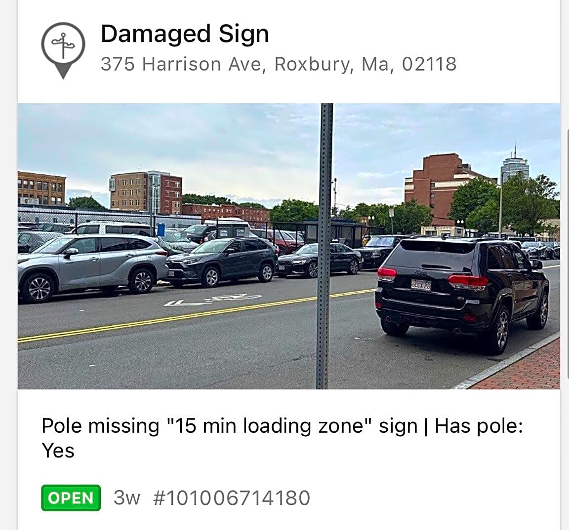 Image submitted with report