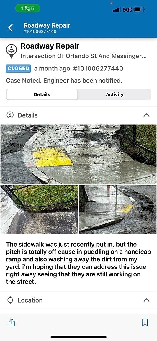 Image submitted with report
