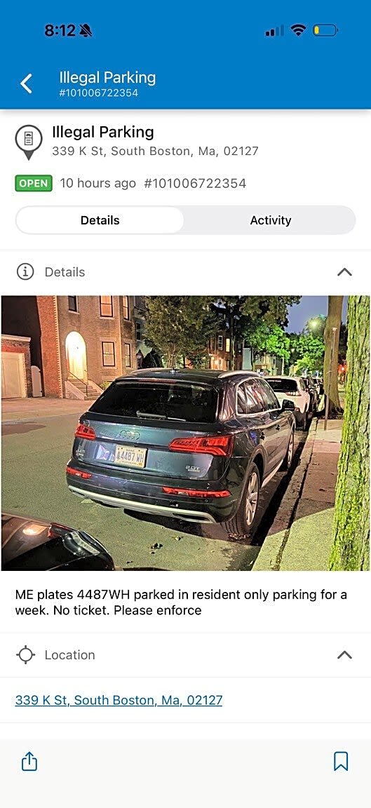 Image submitted with report