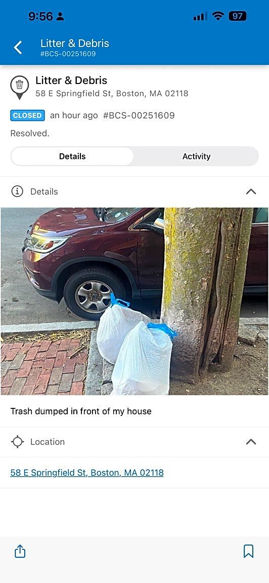 Image submitted with report