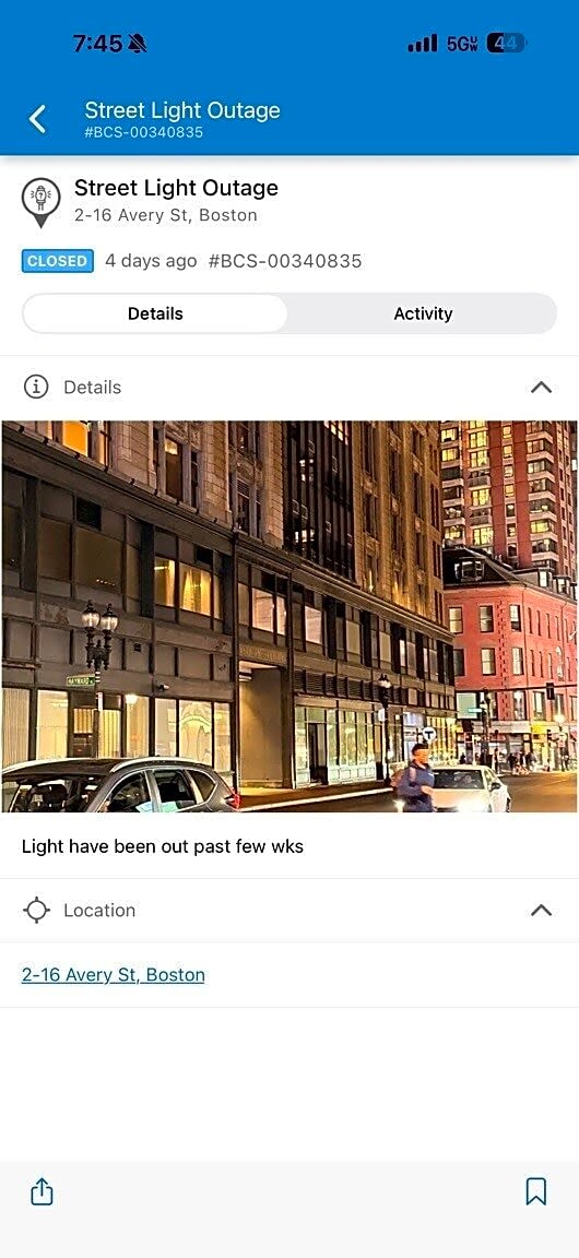 Image submitted with report