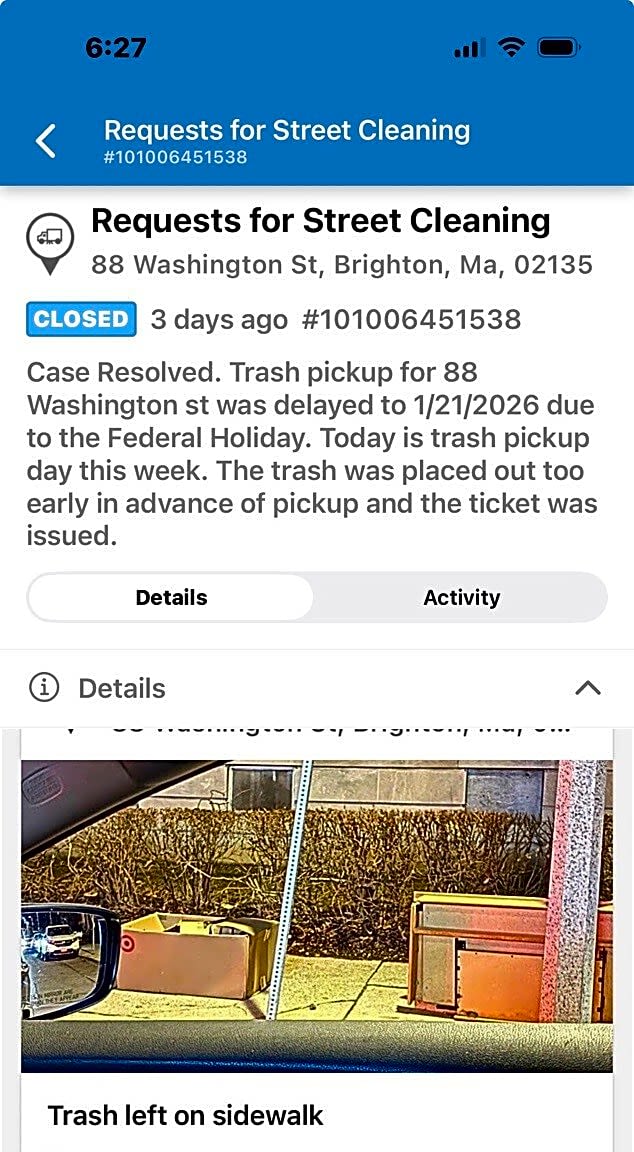 Image submitted with report