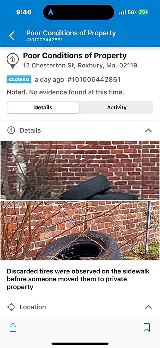 Image submitted with report