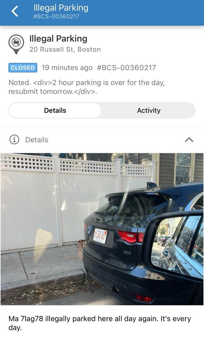 Image submitted with report