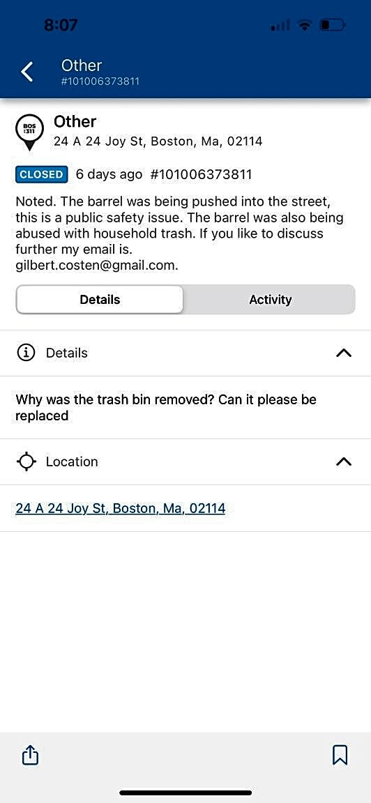 Image submitted with report