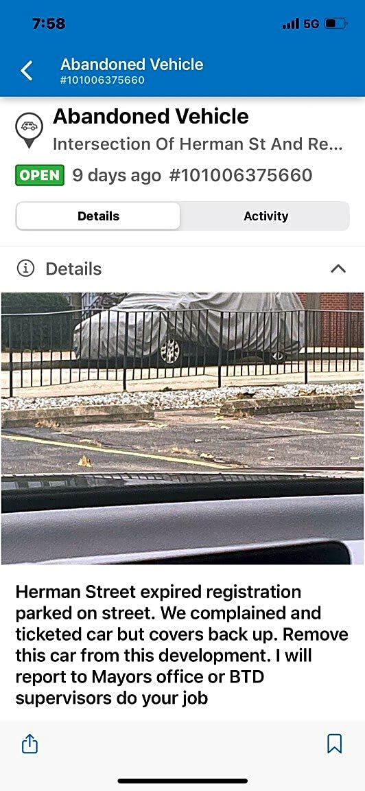 Image submitted with report