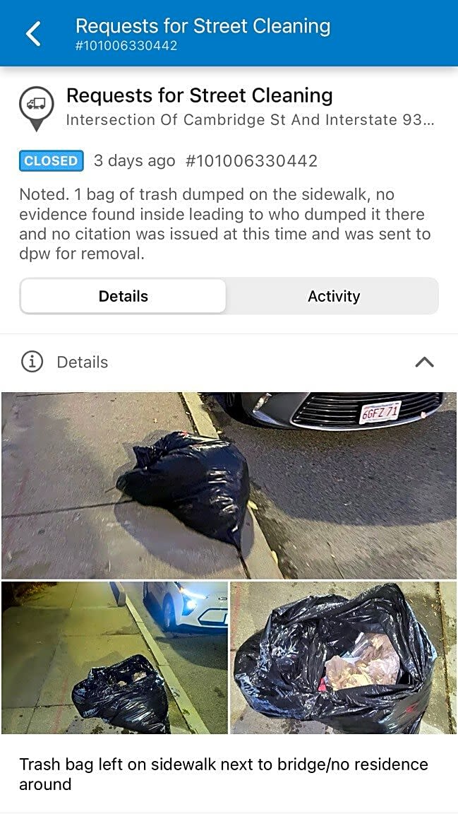 Image submitted with report