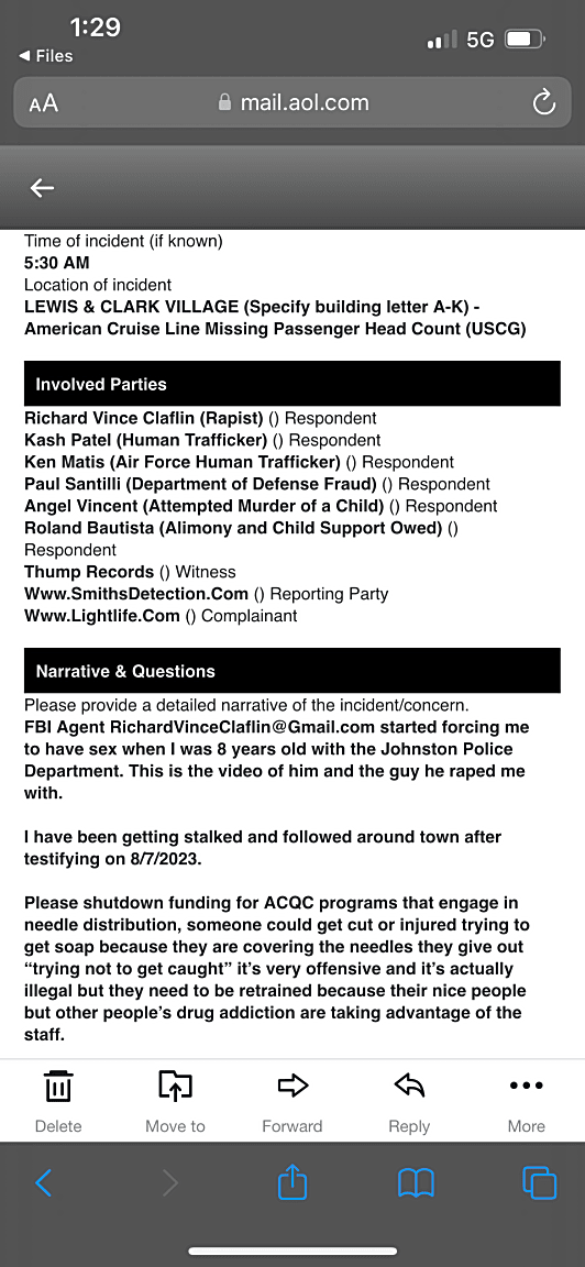 Image submitted with report