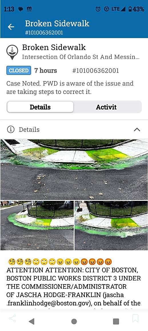 Image submitted with report