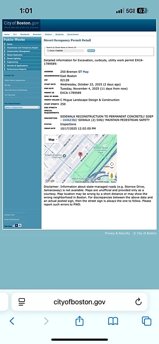 Image submitted with report