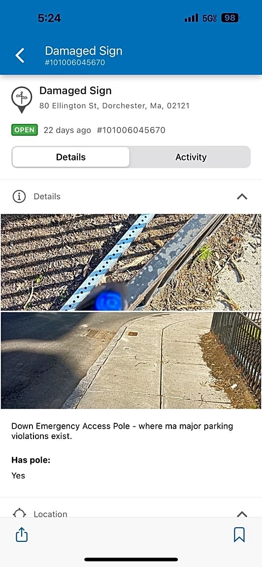 Image submitted with report