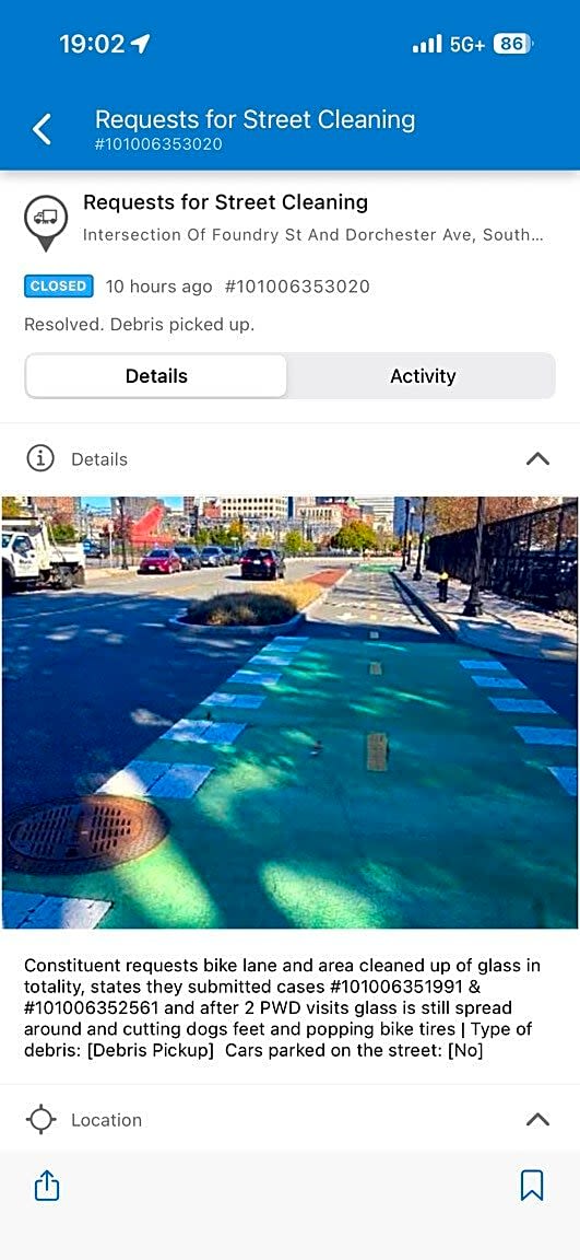 Image submitted with report