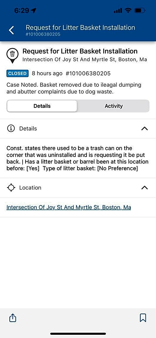 Image submitted with report