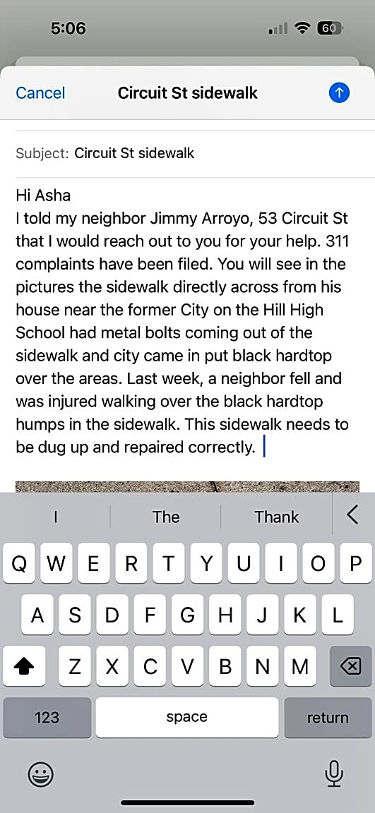 Image submitted with report