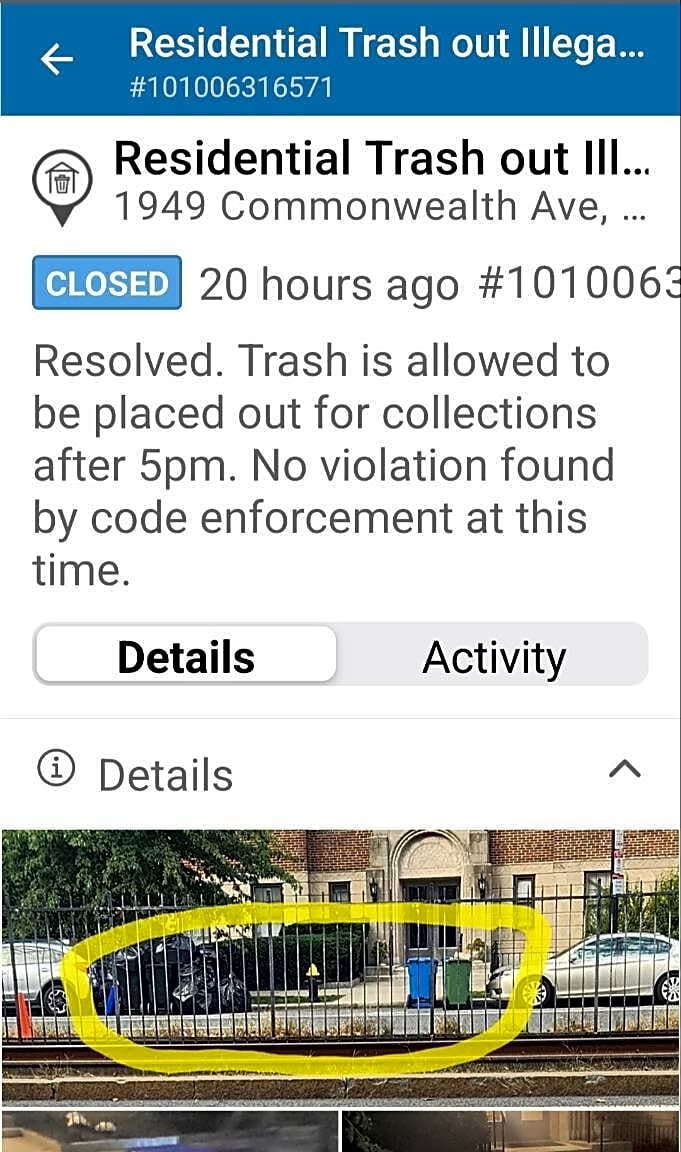 Image submitted with report