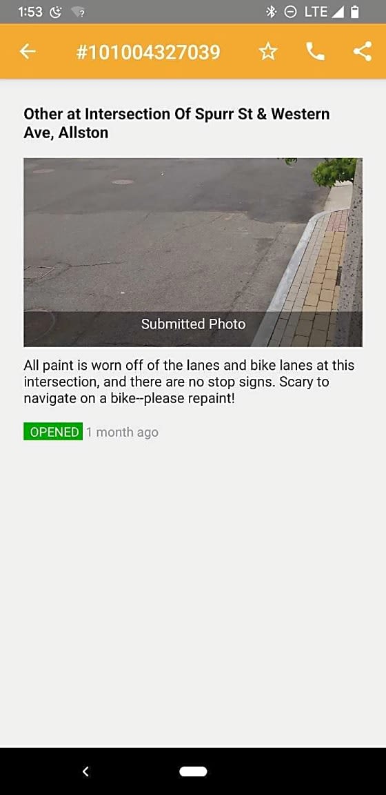 Image submitted with report