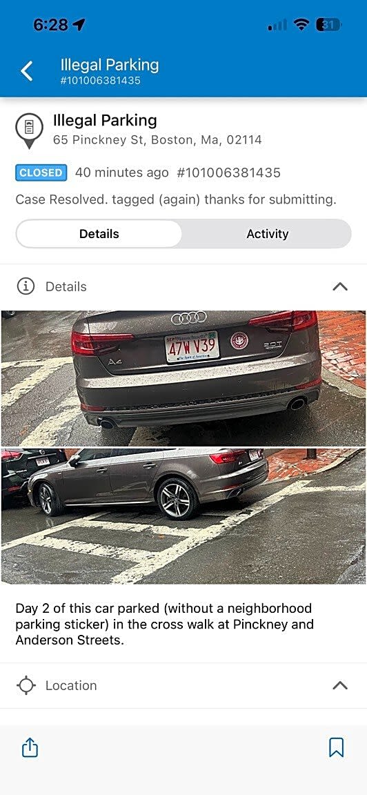 Image submitted with report