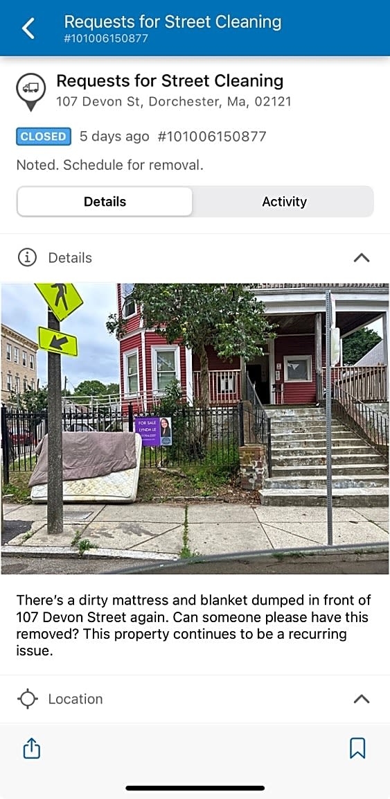 Image submitted with report